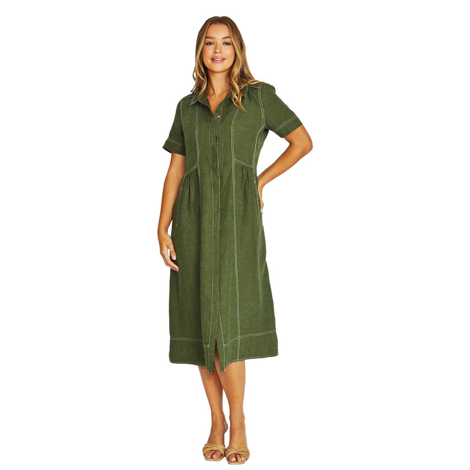 Jump Seam Detail Shirt Dress